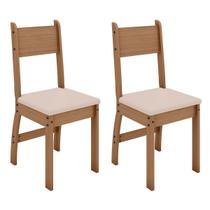 Cadeiras Para Cozinha Kit 2 Cadeiras Milano Carvalho/savana - Poliman Móveis