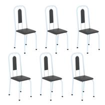 Cadeiras para Sala de Jantar 6 Unidades Lívia Preto Liso / Branco Cadeiras para Sala de Jantar 6 Unidades Lívia Preto Liso / Branco