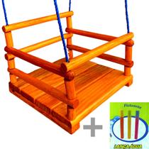 Cadeirinha Balanço Madeira Corda Nylon 12 Mts + 3 Brinquedos Cadeirinha Balanço Madeira Corda Nylon 12 Mts + 3 Brinquedos