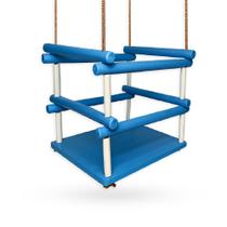 Cadeirinha Cadeira de Balanço de madeira com corda Infantil Azul Cód. 2142 - Alf