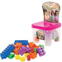 Cadeirinha Com Blocos De Montar Infantil Brinquedo De Encaixar 28 Peças Educativo Princesas Big Star Cadeirinha Com Blocos De Montar Infantil Brinquedo De Encaixar 28 Peças Educativo Princesas Big Star