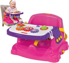 Cadeirinha de Alimentação para Bebê Didática Portátil Rosa 2 em 1 Poliplac