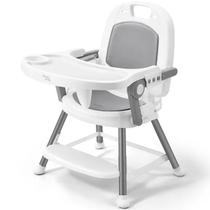 Cadeirinha De Alimentação Para Bebê Multikids Baby Berry 3 em 1 Cadeira Refeição Alta Baixa Assento Elevação Infantil 6 mês até 25kg Cinza Portátil