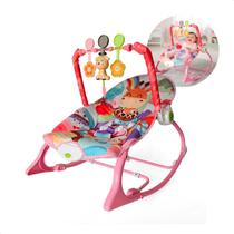 Cadeirinha De Balanço E Vibração Para Bebês Descanso Som Rosa Girafa Baby