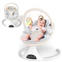Cadeirinha de Balanço Elétrica RIVIPLOU para Bebê com 5 Velocidades Controle Remoto Bege Cadeirinha de Balanço Elétrica RIVIPLOU para Bebê com 5 Velocidades Controle Remoto Bege