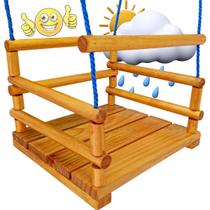 Cadeirinha De Balanço Infantil Madeira 4 Cordas Em Nylon Com 3 Mts Em cada Ponta.