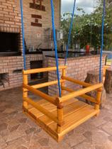 Cadeirinha De Balanço Infantil Madeira Corda Em Nylon 12 Mts