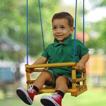 Cadeirinha De Balanço Infantil Madeira Corda Em Nylon 3 Mts