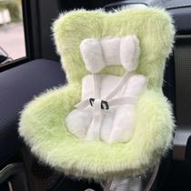 Cadeirinha de carro SwiftServ Labubu para bonecas com almofada macia peluda, clipe de ventilação e suporte de mesa, enfeite de carro fofo e funcional para fãs de Labubu e colecionadores de bonecas (verde)