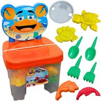 Cadeirinha De Praia Brinquedo 9 Acessórios Infantil Kidverte Crianças Rastelo Pazinha Formas Big Star