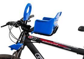 Cadeirinha dianteira flexbike para bicicleta 29 para carregar crianca azul
