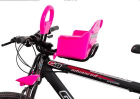 Cadeirinha dianteira flexbike para bicicleta 29 para carregar crianca pink