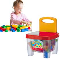 Cadeirinha Infantil C/ Blocos de Montar Pré Escolar 40 Peças