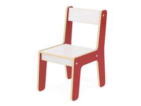 Cadeirinha Infantil Cadeira Madeira MDF Vermelha Junges 982
