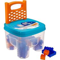 Cadeirinha Infantil Com Blocos de Montar Cores Variáveis Mundo Mágico Homeplay