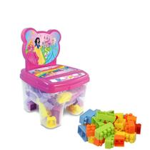 Cadeirinha Infantil com Blocos de Montar Princesas, Dinossauro e Homem Aranha 24, 48 e 160 Peças