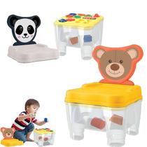 Cadeirinha Infantil Mesa Didática Encaixe Cubos Engrenagens