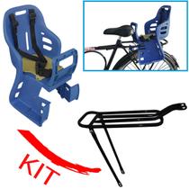 Cadeirinha Infantil P/ Bike Traseira Cores + Bagageiro Apoio Fixação Suporte Porta Bagagem - KTR