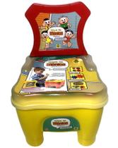 Cadeirinha Mesa Caixa Didática Pedagógica Blocos De Encaixe - Brinquedo Para Bebê - Desenvolve Percepções - Unissex - Turma Da Mônica