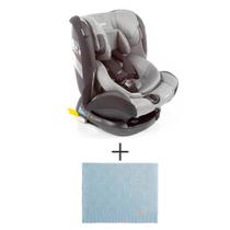 Cadeirinha para Auto Holiday Grey Brave - Infanti + Manta de Colo Chamomilla em Tricô Tabuleiro Azul