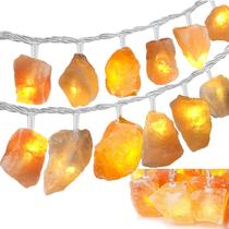 Cadena de luces de sal del Himalaya para dormitorio con 20 bloques de sal Cadena de luces de sal del Himalaya para dormitorio con 20 bloques de sal