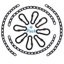 Cadena para Columpio de Suspensión Paquete de 4 JACNITAD 25 cm con 4 Mosquetones 200 kg