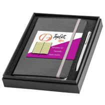 Caderneta 14X21Cm A5 80 Fls Pautadas E Caneta Topget - Cinza