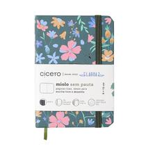 Caderneta Cicero Cisne Floral Verde 160pag Sem Pauta