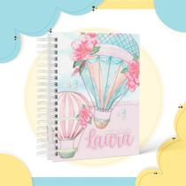 Caderneta de Saúde A5 Personalizada Balão Menina com nome