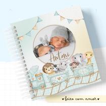 Caderneta de Saúde A5 Personalizada Safari Trenzinho Menino com Foto Caderneta de Saúde A5 Personalizada Safari Trenzinho Menino com Foto