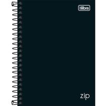 Caderneta Espiral Capa Dura 1/8 Zip Preto 80 Folhas (Pacote com 4 unidades)
