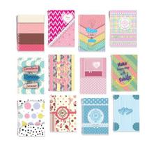 Caderneta Espiral Capa Dura Decorada 1/8 64F 12 Modelos Caderneta Espiral Capa Dura Decorada 1/8 64F 12 Modelos