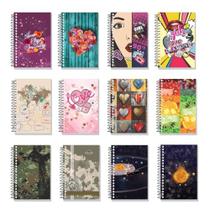 Caderneta Espiral Capa Dura Decorado 1/8 64 Folhas