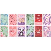 Caderneta Espiral Capa Dura Nota 10 1/8 64 Folhas Decoradas - Pacote com 05 Unidades Caderneta Espiral Capa Dura Nota 10 1/8 64 Folhas Decoradas - Pacote com 05 Unidades