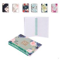 Caderneta personalizada com flores ou mãe com 80 folhas - mini caderno presente dia das mães