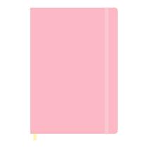 Caderneta Sem Pauta Médio Rosa Candy Redo Marcador Fitilho Creme