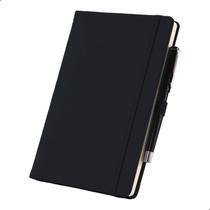 Caderneta Tipo Moleskine 80 Folhas Sem Pauta A5 Suporte Caneta Capa Dura Elastico Fechamento Marcador Pagina 22x14cm