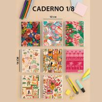 Caderneta Tropical Espiral Um Oitavo Capa Dura 80 FLS Inspiração Feminino