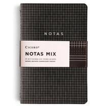 Cadernetas Revistas Notas Mix Preto kit com 4 unidades 14x21cm Cicero