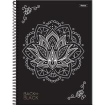 Caderno 01X1 Capa Dura BACK TO BLACK 80 Folhas - Pacote com 4 Unidades