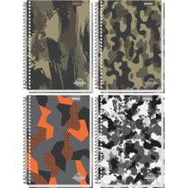 Caderno 01X1 Capa Dura Camuflagem 80 Folhas PCT com 04