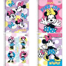 Caderno 01X1 Capa Dura Minnie 80 Folhas - Pacote com 4 Unidades