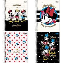 Caderno 01X1 Capa Dura Minnie 80 Folhas - Pacote com 4 Unidades