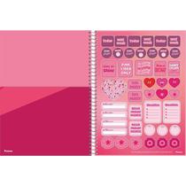 Caderno 01x1 capa dura pink power 80f foroni