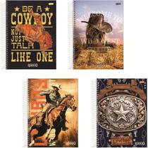 Caderno 01X1 Capa Dura Rodeio 80 Folhas Pacote com 4 Unidades