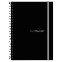 Caderno 01X1 Capa Dura SLIM Color UNIV CPPP Preto 80 Folhas - Pacote com 4 Unidades