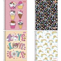 Caderno 01X1 Capa Dura Spice Feminino 80 Folhas PCT com 04 Caderno 01X1 Capa Dura Spice Feminino 80 Folhas PCT com 04