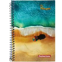 Caderno 1/4 espiral 96 fls capa dura Paisagem PanAmericana