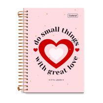 Caderno 1/4 pequeno espiral Its Love 80 folhas Cadersil