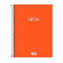 Caderno 1/4 Tilibra Espiral Sem Pauta 80Fls Neon Laranja